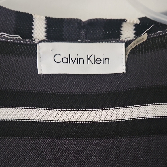 Calvin Klein Black and White Striped Cardigan - Picture 3 of 6